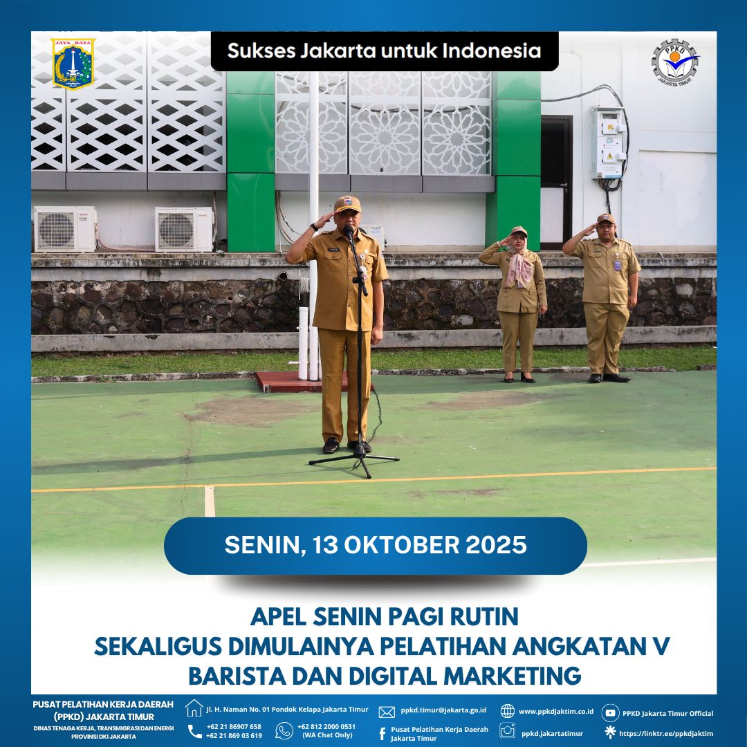 Apel Senin Pagi Rutin pegawai PPKD Jakarta Timur 13-10-2025